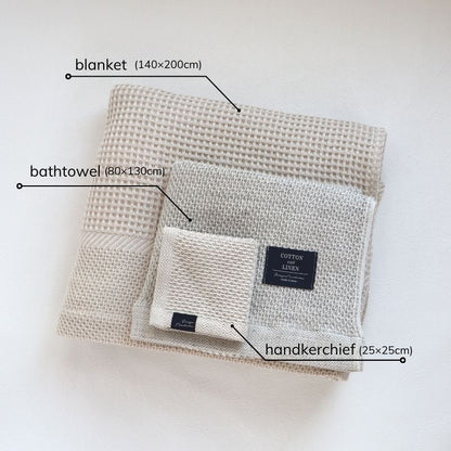 Sensyu Nanbuori Cotton Linen Honeycomb Waffle Bath Towel